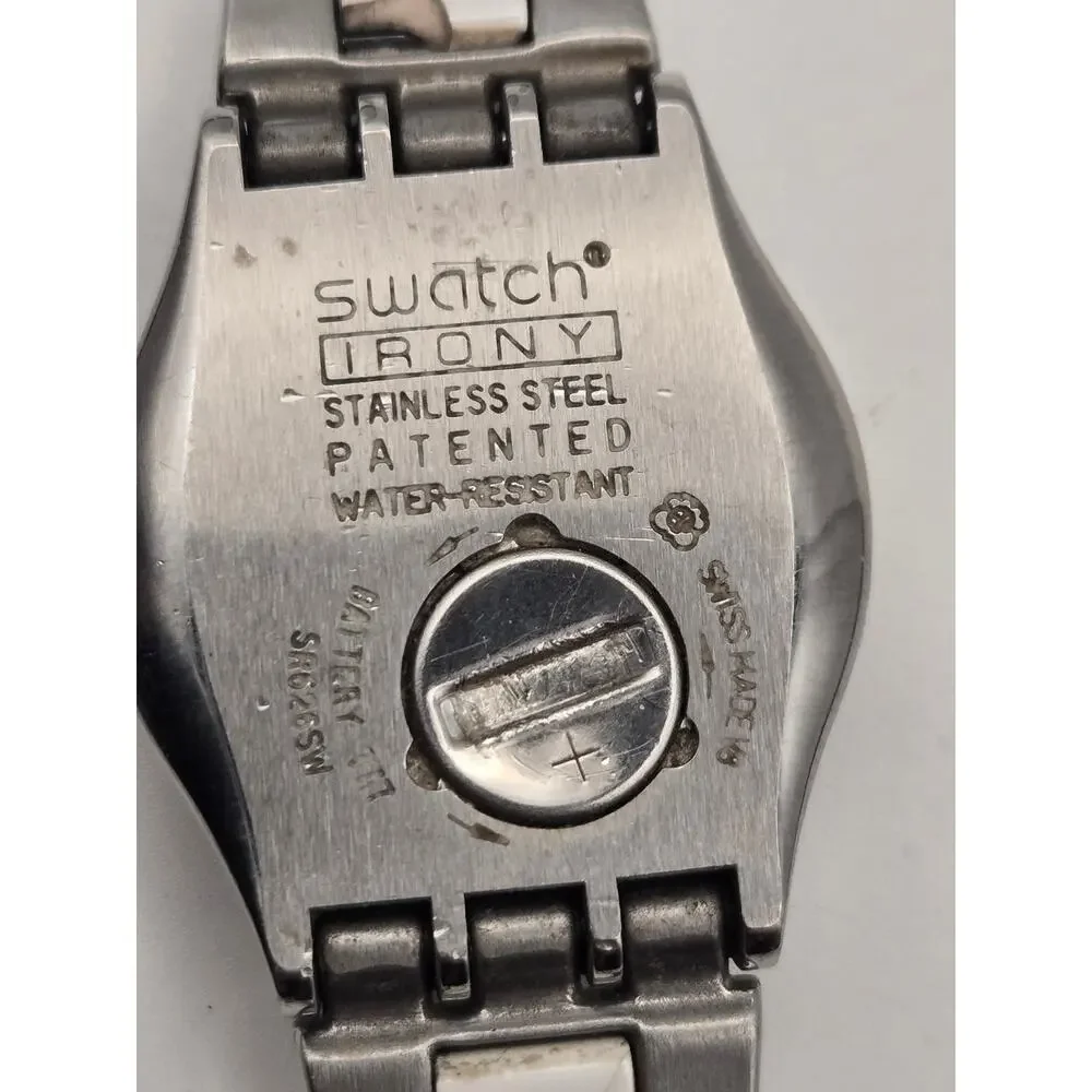 Swatch Irony Quartz Watch White Dial Stainless Steel